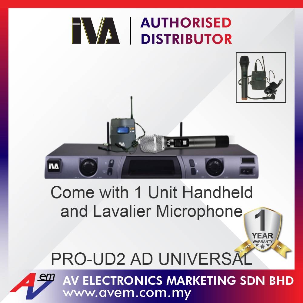 IVA PROUD2 AD UNIVERSAL Professional UHF Wireless Microphone System c